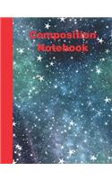 Composition Notebook: Stars Galaxy Theme for Students. Paperback Wide Ruled Lined Blank Notebook for School or Personal Use.
