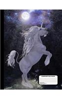 Magical Unicorn In The Moonlight Composition Notebook - Dot Grid Paper - 200 Pages / 100 Sheets, 8-1/2