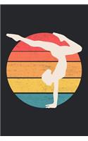 Acro Notebook: Lined Journal - Retro Acrobat Yoga Gift Notebook - Vintage Sunset With Silhouette