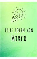 Tolle Ideen von Mirco: Unliniertes Notizbuch mit Rahmen für deinen Vornamen