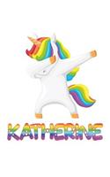 Katherine: Katherine 6x9 Journal Notebook Dabbing Unicorn Rainbow