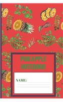 Pineapple notebook: Cinnabar watercolor cute journal for teens. tropical school, fruit punch lined journal paper to write in