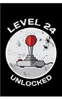 Level 24 Unlocked: Vintage 24th Birthday Gifts Blank Journal Notebook