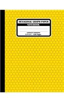 Hexagonal Graph Paper Notebook. Chemistry Workbook: Hexagon Journal for Drawing Organic Chemistry Carbon Chains Or Structures, Each Hexagon Side 0.2". Yellow Hexagons Book Cover.
