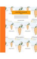 Wide Ruled Rabbit Notebook Composition Book: Cute Workbook Journal for Kids. 8" x 10" 120 Pages. Rabbit Pulling Carrot Cover