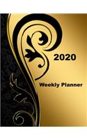 2020 Weekly Planner: Monthly, Calendar, Organiser (Black and Gold Cover)