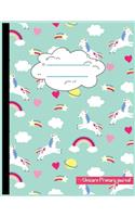 Unicorn Primary Journal: Grades K-2: Primary Composition Half Page Lined Paper with Drawing Space (8.5" x 11" Notebook), Learn To Write and Draw Journal (Journals for Kids)