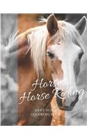 Horses & Horse Riding Gray Scale Coloring Book