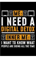 Me I need a digital Detox Inner Me I want to know what people are doing all the time