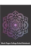 Black Pages College Ruled Notebook: Black College Ruled Notebook Paper, 8.5 X 11, 101 pages, Cool Mandala Cover (17)