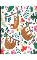 Planner 2020: White Sloth 2020 Diary, A Day To A Page Sloth Planner For The Year With To Do List, Cute Sloth 2020 Planner