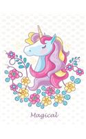 Magical notebook: (Magical Unicorn on Dot Notebook)