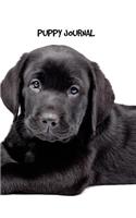 Puppy Journal: 7.44 x 9.69 inch dog notebook, Labrador Retriever, Black Labrador, wide ruled composition book, lined puppy notebook, 200 pages