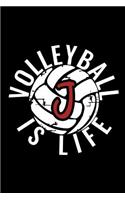 J Monogram Initial Volleyball Journal: Personalized Volleyball Gift, 6x9 Lined Blank Notebook, 150 Pages, Journal to Write in for Journaling, Notes, or Inspirational Quotes, Paperback Com