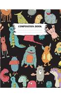 Composition Book: Monster Composition Book, Journal For Kids, 120 Pages, Wide Ruled Book, 8.5" x 11", Monsters On Cover