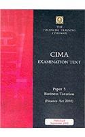 Cima Intermediate: Paper 5 - Business Taxation Fa2002