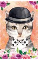 Bullet Journal for Cat Lovers Chic Cat in a Bowler Hat: 162 Numbered Pages with 150 Dot Grid Pages, 6 Index Pages and 2 Key Pages in Easy to Carry 5.5 X 8.5 Size.