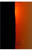 Beautiful Red Sunset at a Windmill Power Farm Journal