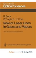 Table of Laser Lines in Gases and Vapors