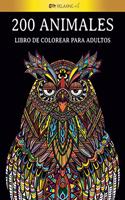 200 animales - Libro de colorear para adultos