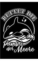 Rettet Die Pandas Der Meere: Liniertes Notizbuch Din-A5 Heft für Notizen