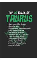 Top 10 Rules Of Taurus: Sign of Zodiac BirthdayDot Grid Journal, Diary, Notebook 6 x 9 inches with 120 Pages