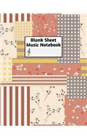 Blank Sheet Music Notebook: Easy Blank Staff Manuscript Book Large 8.5 X 11 Inches Musician Paper Wide 12 Staves Per Page for Piano, Flute, Violin, Guitar, Trumpet, Drums, Cell