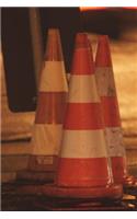 Traffic Cones in a Work Zone Journal: 150 Page Lined Notebook/Diary