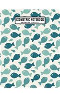 Fish Isometric Graph Paper Notebook: Fish Isometric Graph Paper Notebook Journal - 110 Pages - Large 8.5 x 11