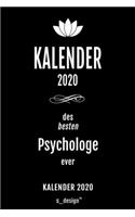 Kalender 2020 für Psychologen / Psychologe / Psychologin: Wochenplaner / Tagebuch / Journal für das ganze Jahr: Platz für Notizen, Planung / Planungen / Planer, Erinnerungen und Sprüche