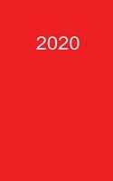 2020: Taschenkalender 2020 A5 Rot