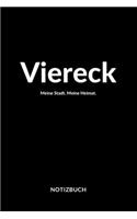 Viereck: Notizbuch, Notizblock, Journal, Notebook 120 Seiten A5 - Punktraster - Deine Stadt, Notizen, Geschichten