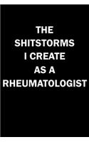 The Shitstorms I Create As A Rheumatologist: Funny gag gift for snarky sarcastic Rheumatologist - blank lined notebook