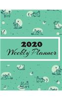 2020 Weekly Planner: Monthly Organizer and Calendar For Dog Lovers - Track Important Dates, Goals and Passwords (Green)