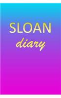 Sloan: Journal Diary Personalized First Name Personal Writing Letter S Blue Purple Pink Gold Effect Cover Daily Diaries for Journalists & Writers Journalin