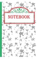 Christmas Notebook: Ruled Notebook Lined School Journal - 120 Pages - 6 x 9" - Flower White (Composition Books) - Christmas gift