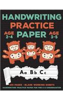 Handwriting Practice Paper: Cute Monsters Handwriting Workbook For Pre K, Kindergarten and Kids (Age 2-4, 3-5) - Handwriting Printing Workbook - Lined Paper Handwriting Practic
