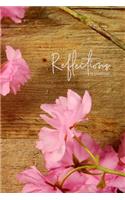 Reflections a Journal: Pink Sakura Cherry Blossoms and Wood Background; A Journal with Lined Pages