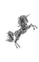 Unicorn Word Art Black