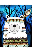 Primary Composition Notebook Journal: For School Kids, Students And Teachers. 120 Page Ruled Composition Notebook Journal With Adorable Tribal Bear Art Cover. For Kids or Adults - 8.5 by