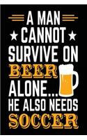 A Man Cannot Survive On Beer Alone... He Also Needs Soccer
