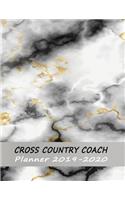 Cross Country Scorebook: Coaches Planner, Calendar, and Organizer 2019-2020 Academic Planner - Marble White(2 Coach Notebook - Cross Country)