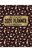 Daily & Weekly 2020 Planner Burgundy Leopard