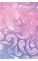 Notebook: Pink Purple & Aqua Blue With Newsprint Paisley Design