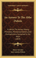 Answer to the ABBE DuBois