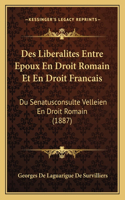 Des Liberalites Entre Epoux En Droit Romain Et En Droit Francais