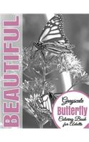 Beautiful Grayscale Butterfly Adult Coloring Book