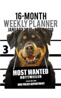 2017-2018 Weekly Planner - Most Wanted Rottweiler