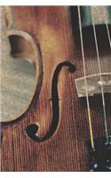 View of a Vintage Violin Musical Stringed Instrument Journal: 150 Page Lined Notebook/Diary