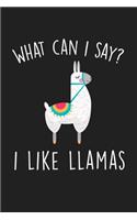 What Can I Say I Like Llamas: Blank Lined Notebook To Write In For Notes, To Do Lists, Notepad, Journal, Funny Gifts For Llama Alpaca Lover